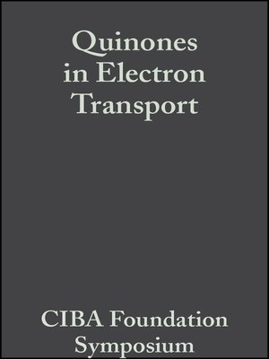 cover image of Quinones in Electron Transport